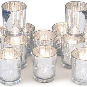 VOTIVE HOLDER / Set of 12 w/ FREE flameless candles*